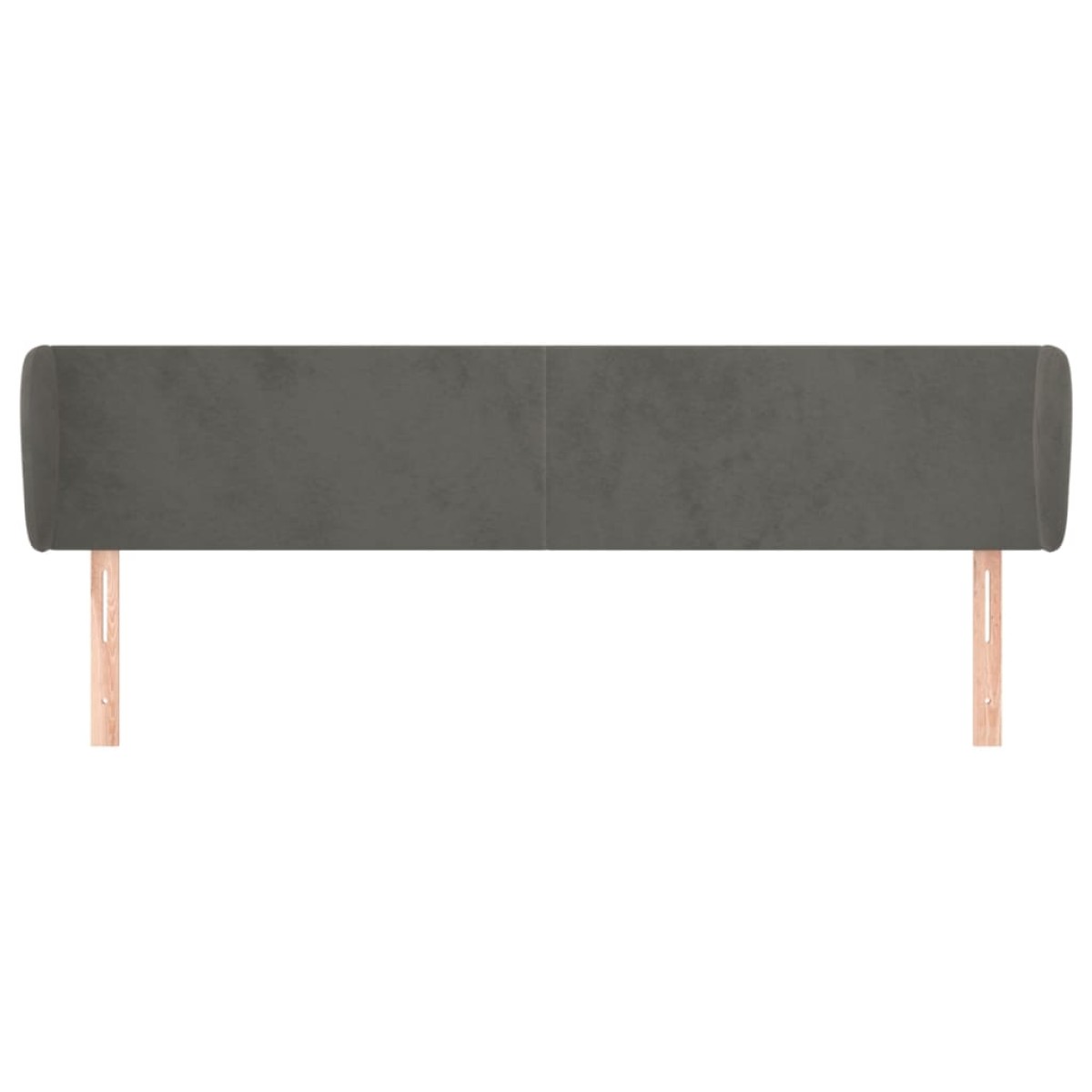 vidaXL Κεφαλάρι με Πτερύγια Σκούρο Γκρι 183x23x78/88 εκ. Βελούδινο