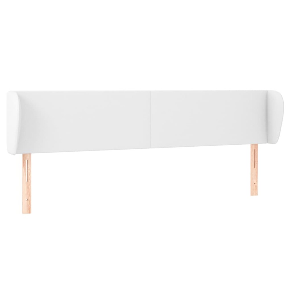 vidaXL Κεφαλάρι με Πτερύγια Λευκό 163x23x78/88 εκ. Συνθετικό Δέρμα