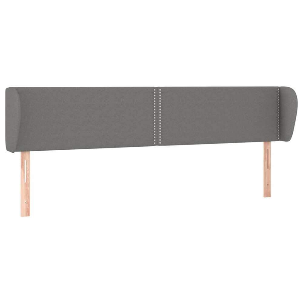 vidaXL Κεφαλάρι με Πτερύγια Σκούρο Γκρι 183x23x78/88 εκ. Υφασμάτινο