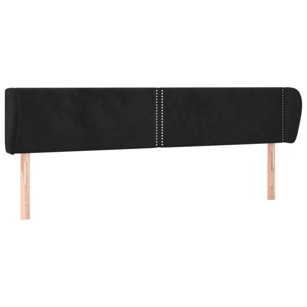 vidaXL Κεφαλάρι με Πτερύγια Μαύρο 183x23x78/88 εκ. Βελούδινο