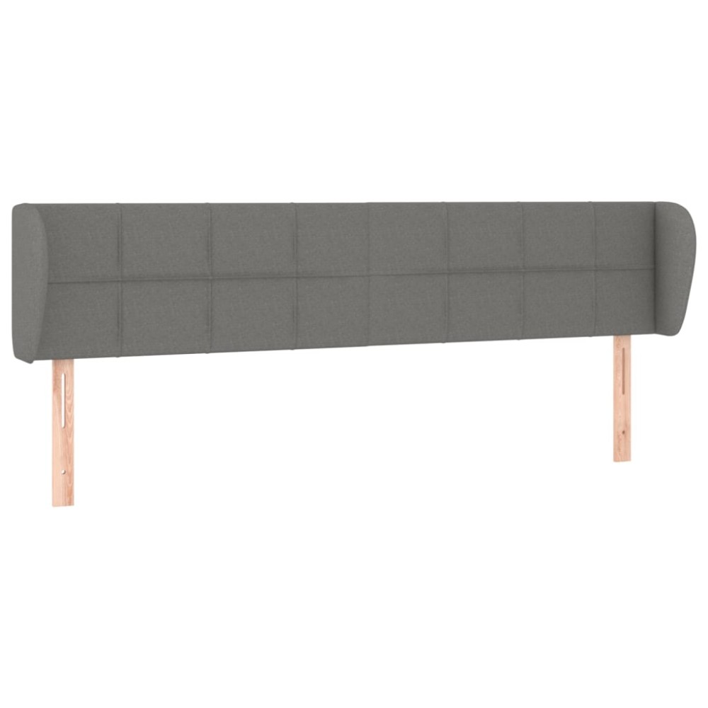 vidaXL Κεφαλάρι με Πτερύγια Σκούρο Γκρι 203 x 23 x 78/88εκ. Υφασμάτινο