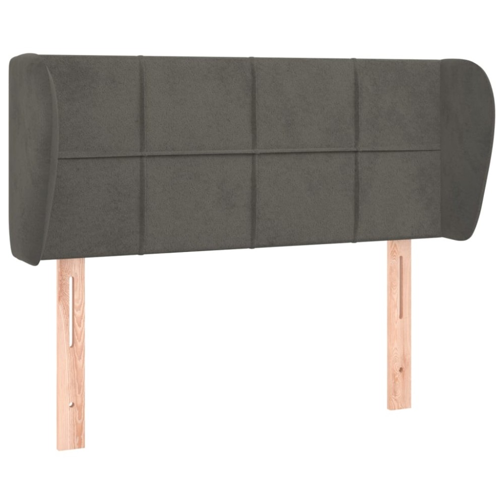 vidaXL Κεφαλάρι με Πτερύγια Σκούρο Γκρι 93x23x78/88 εκ. Βελούδινο