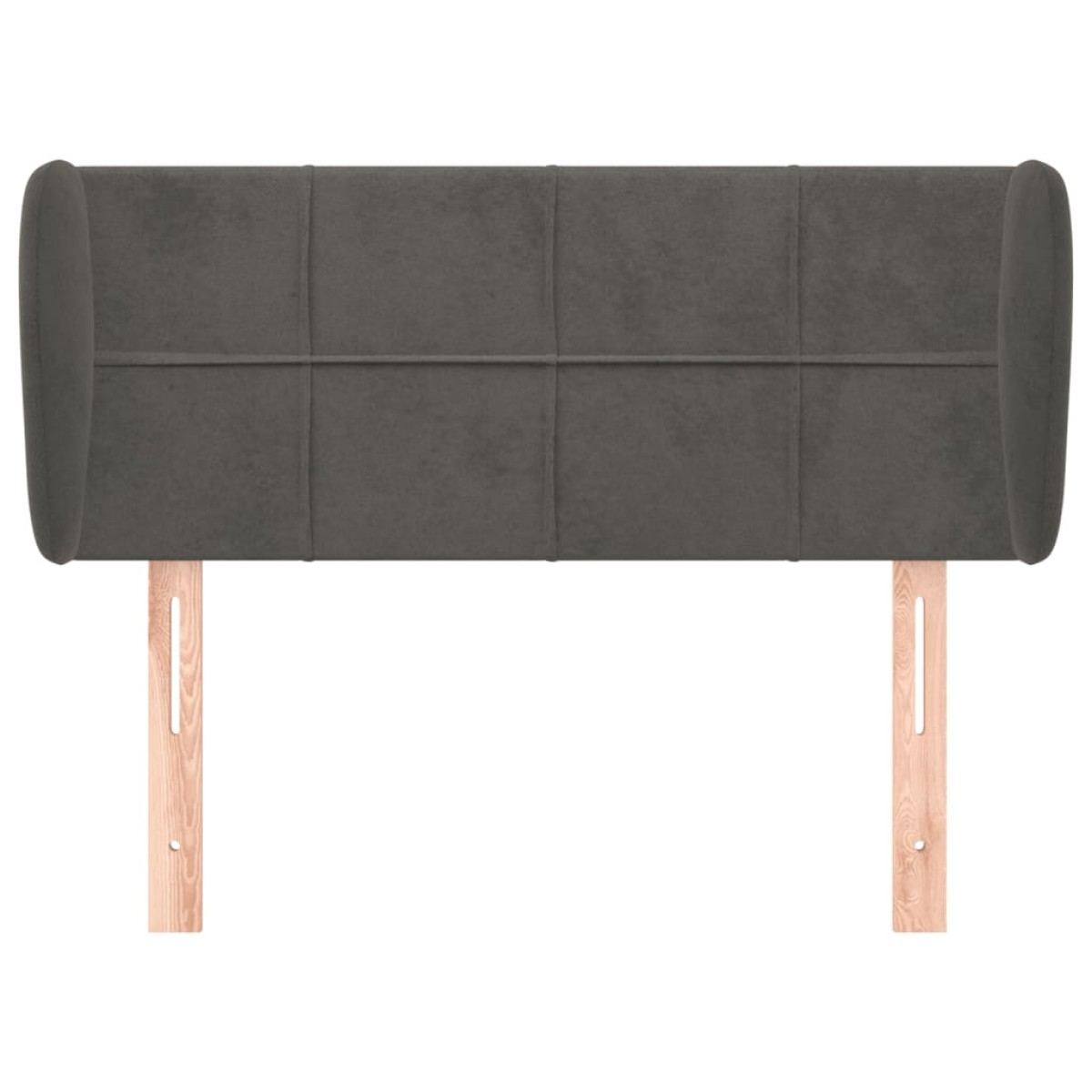 vidaXL Κεφαλάρι με Πτερύγια Σκούρο Γκρι 93x23x78/88 εκ. Βελούδινο