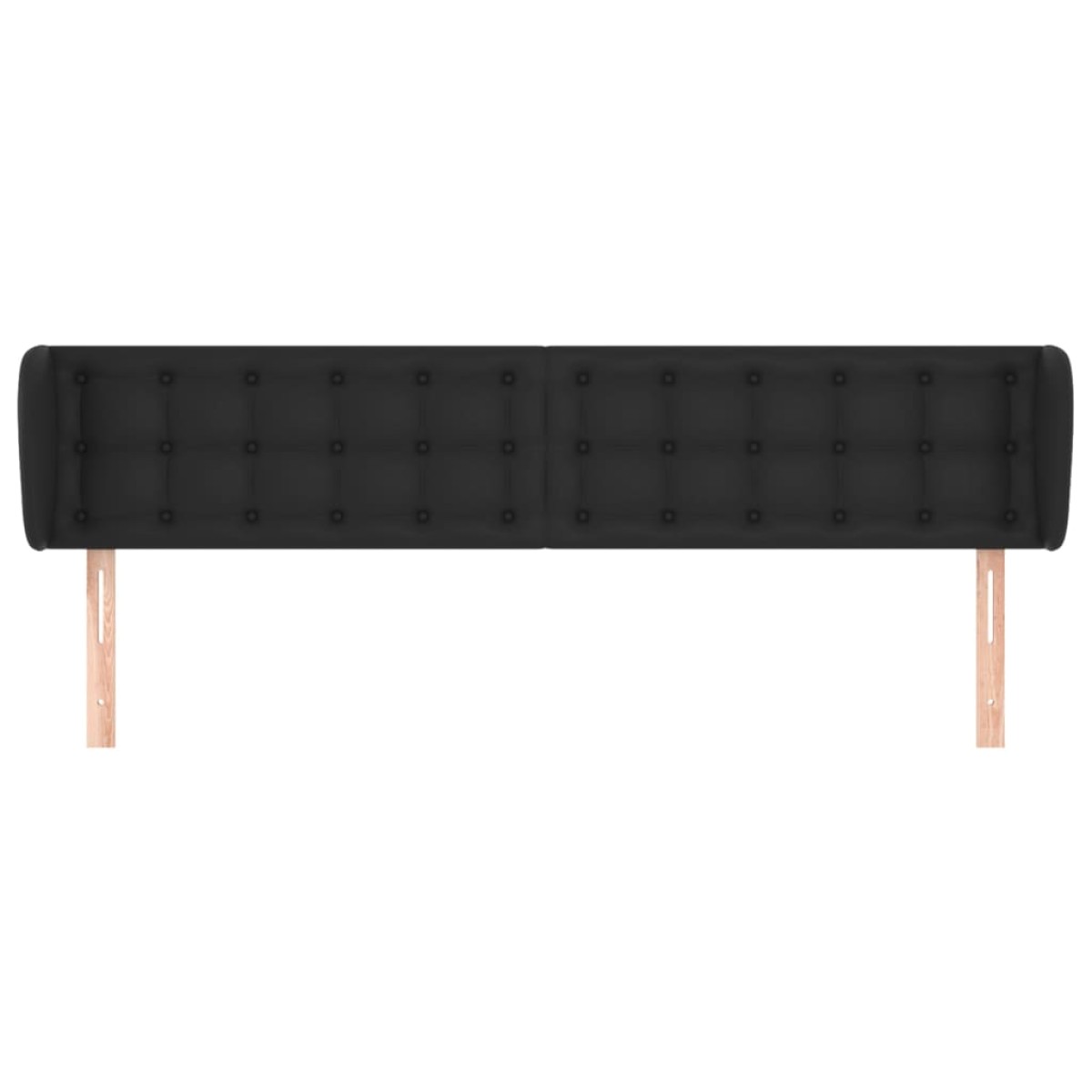 vidaXL Κεφαλάρι με Πτερύγια Μαύρο 203 x 23 x 78/88 εκ. Συνθετικό Δέρμα