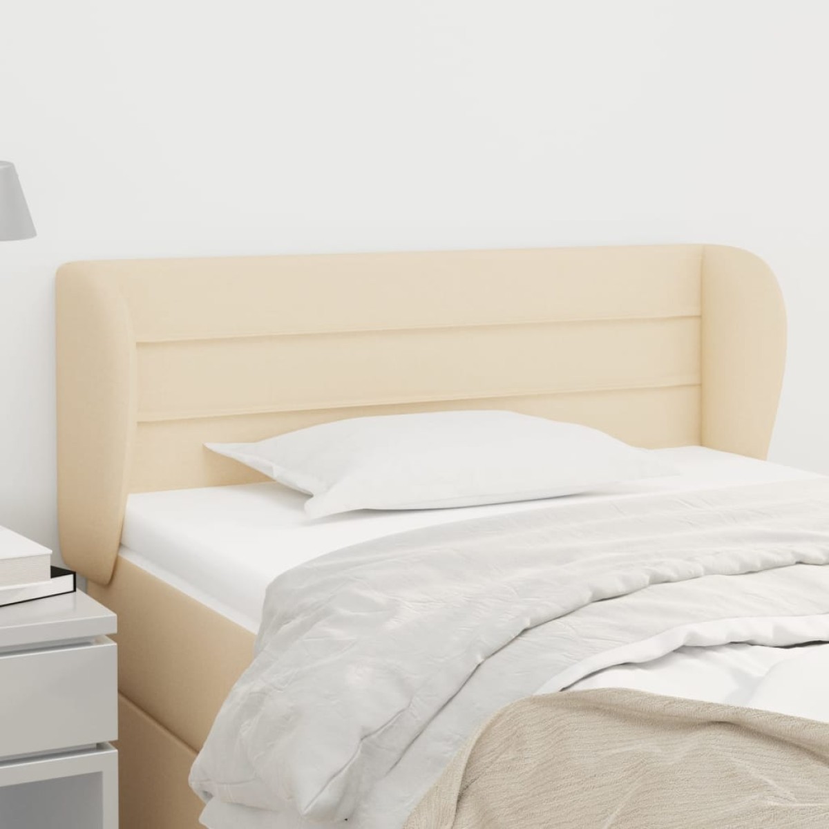 vidaXL Κεφαλάρι με Πτερύγια Κρεμ 83 x 23 x 78/88 εκ. Υφασμάτινο