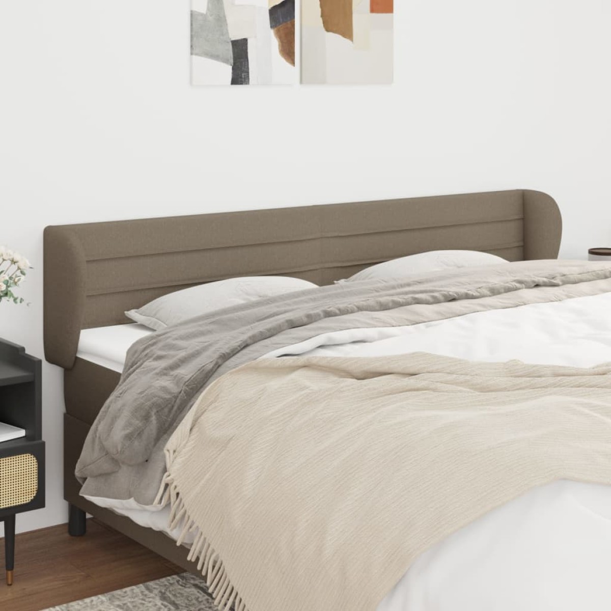 vidaXL Κεφαλάρι με Πτερύγια Taupe 183x23x78/88 εκ. Υφασμάτινο
