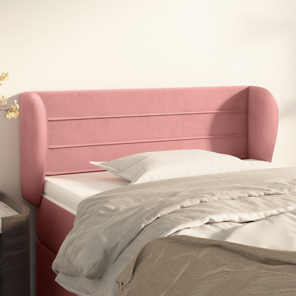 vidaXL Κεφαλάρι με Πτερύγια Ροζ 83x23x78/88 εκ. Βελούδινο