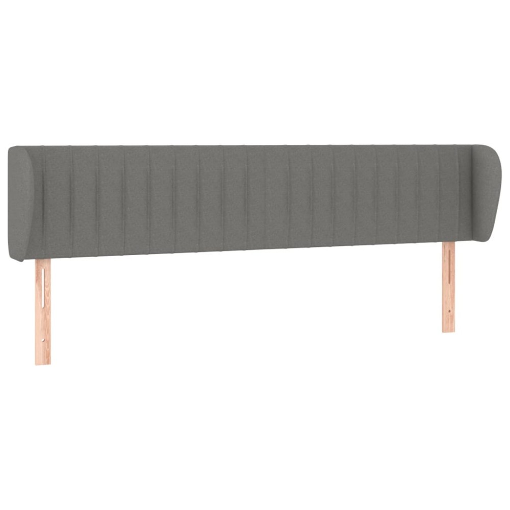 vidaXL Κεφαλάρι με Πτερύγια Σκούρο Γκρι 203 x 23 x 78/88εκ. Υφασμάτινο