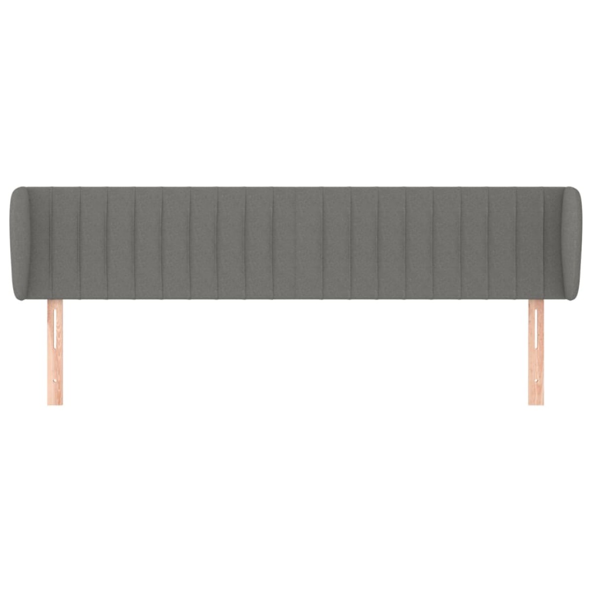 vidaXL Κεφαλάρι με Πτερύγια Σκούρο Γκρι 203 x 23 x 78/88εκ. Υφασμάτινο