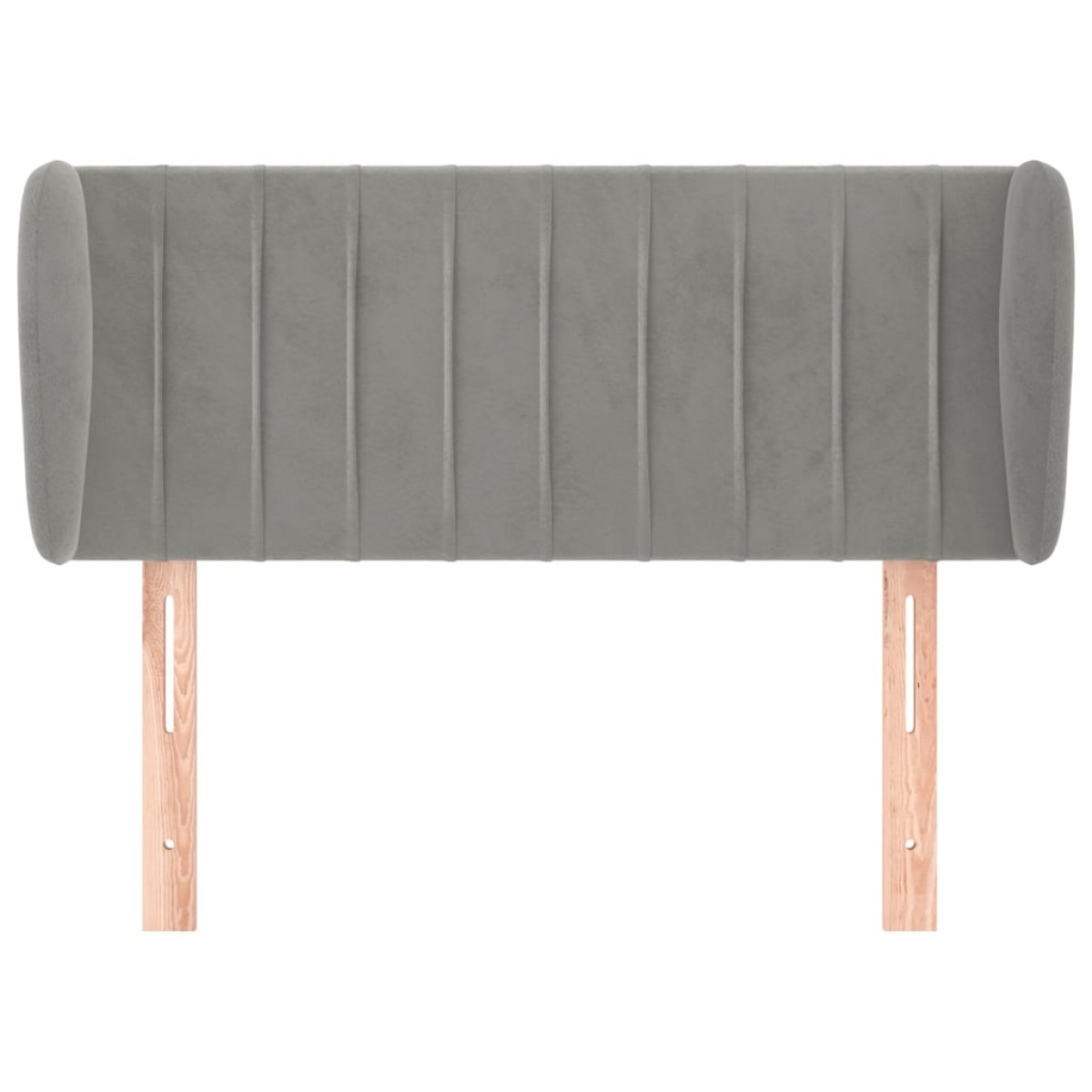 vidaXL Κεφαλάρι με Πτερύγια Ανοιχτό Γκρι 93x23x78/88 εκ. Βελούδινο