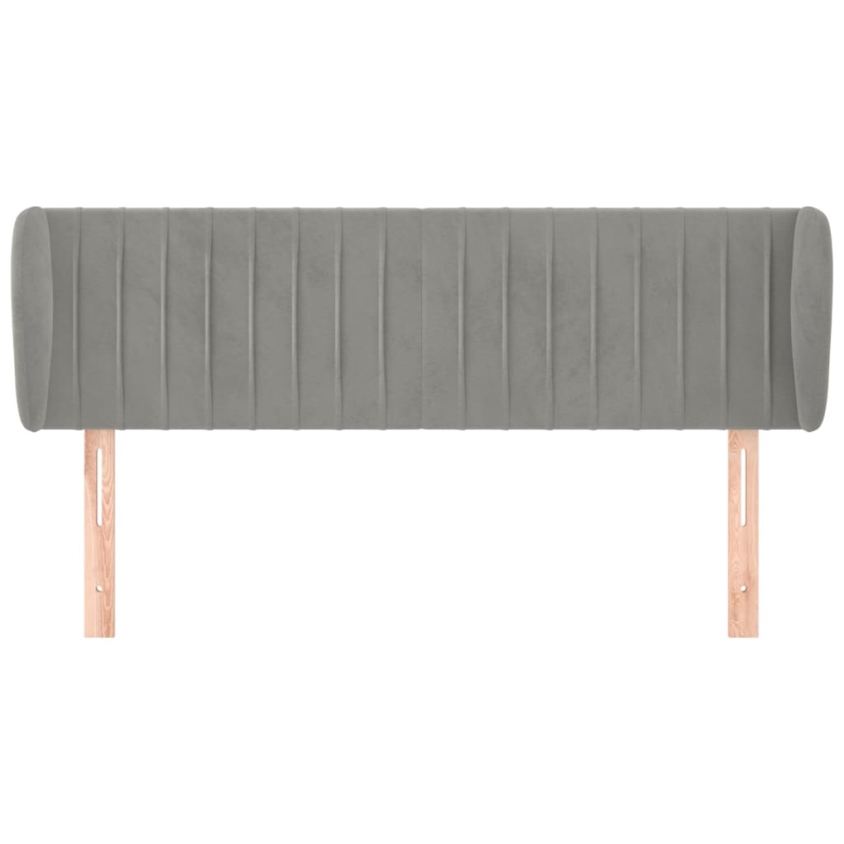 vidaXL Κεφαλάρι με Πτερύγια Ανοιχτό Γκρι 147x23x78/88 εκ. Βελούδινο