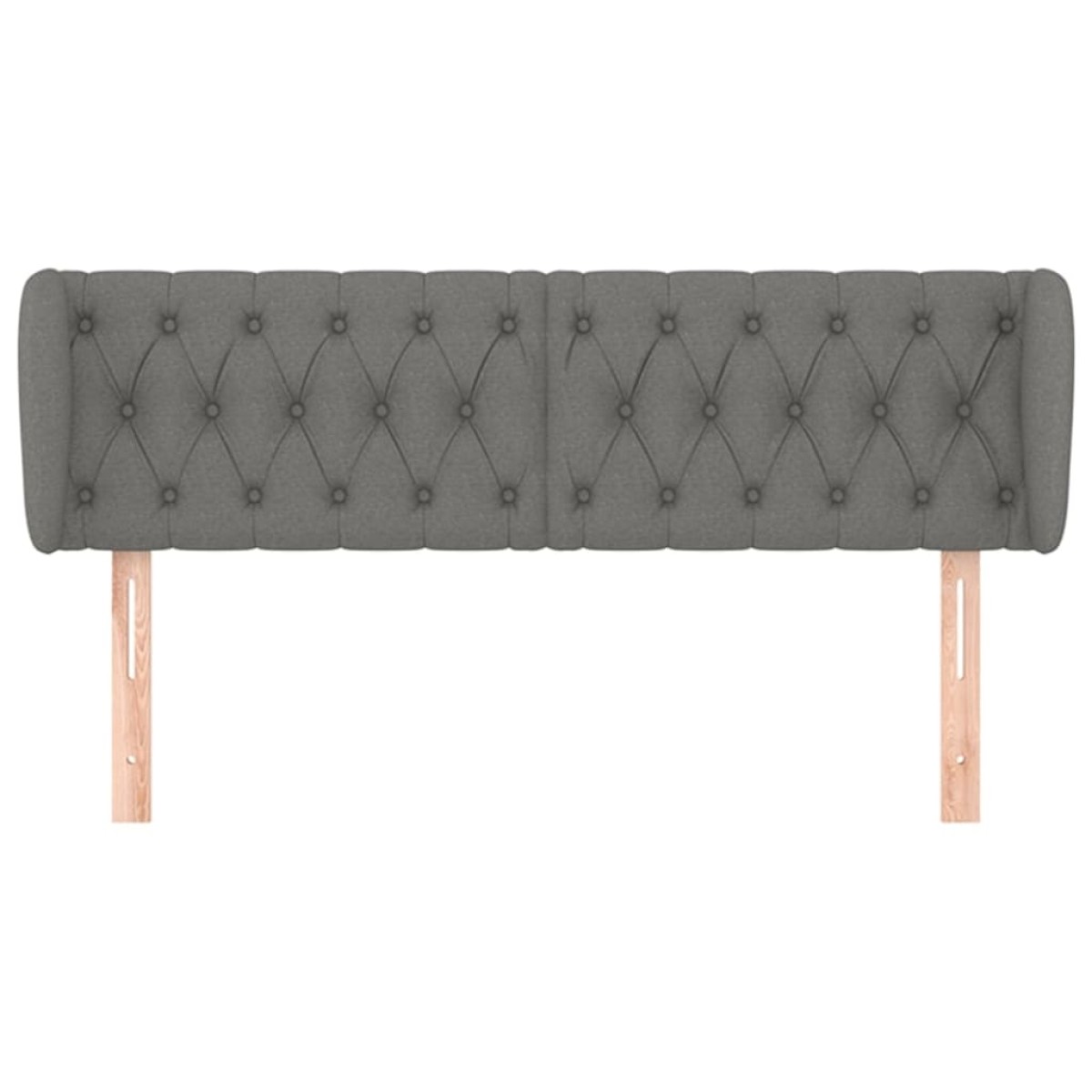 vidaXL Κεφαλάρι με Πτερύγια Σκούρο Γκρι 147 x 23 x 78/88εκ. Υφασμάτινο