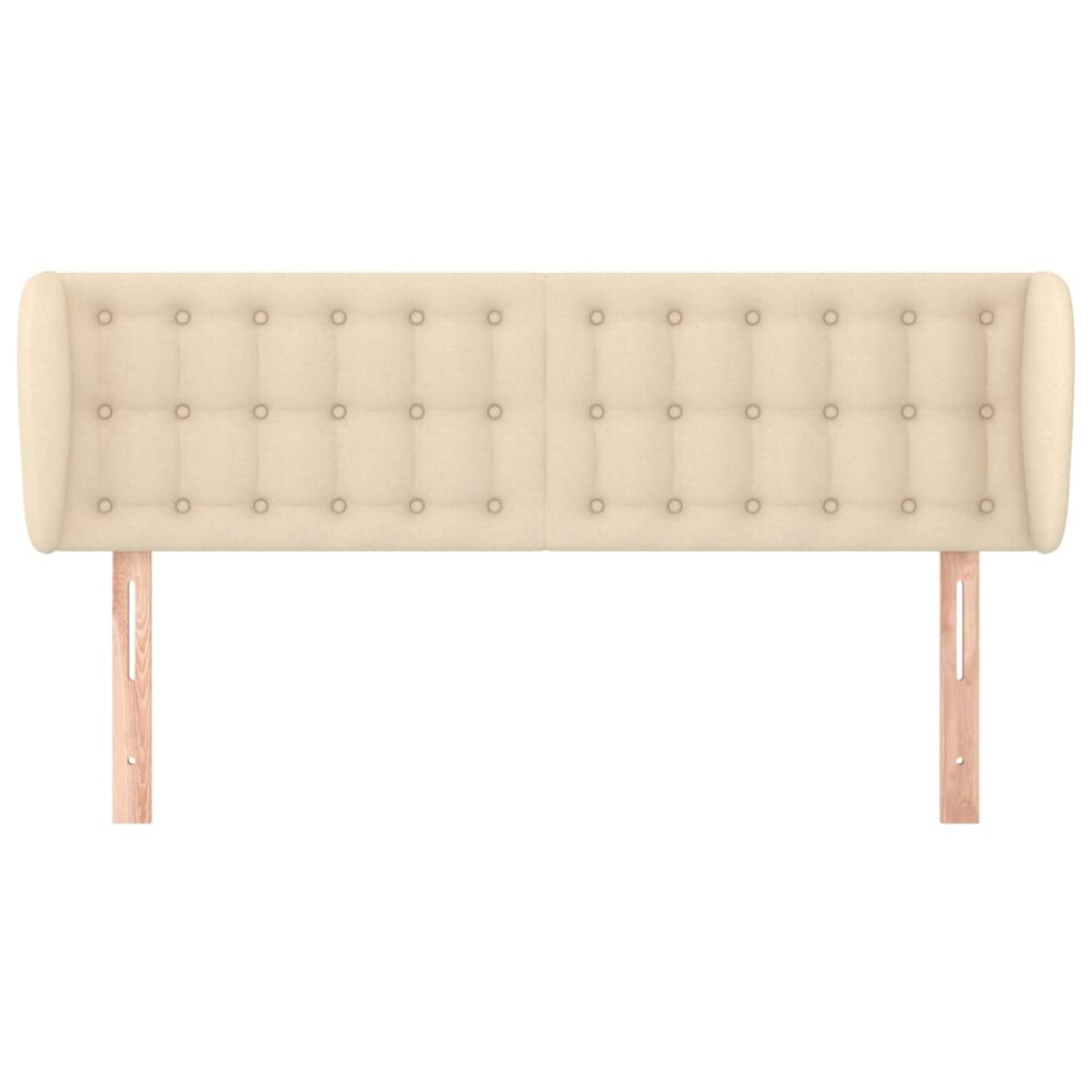 vidaXL Κεφαλάρι με Πτερύγια Κρεμ 147 x 23 x 78/88 εκ. Υφασμάτινο