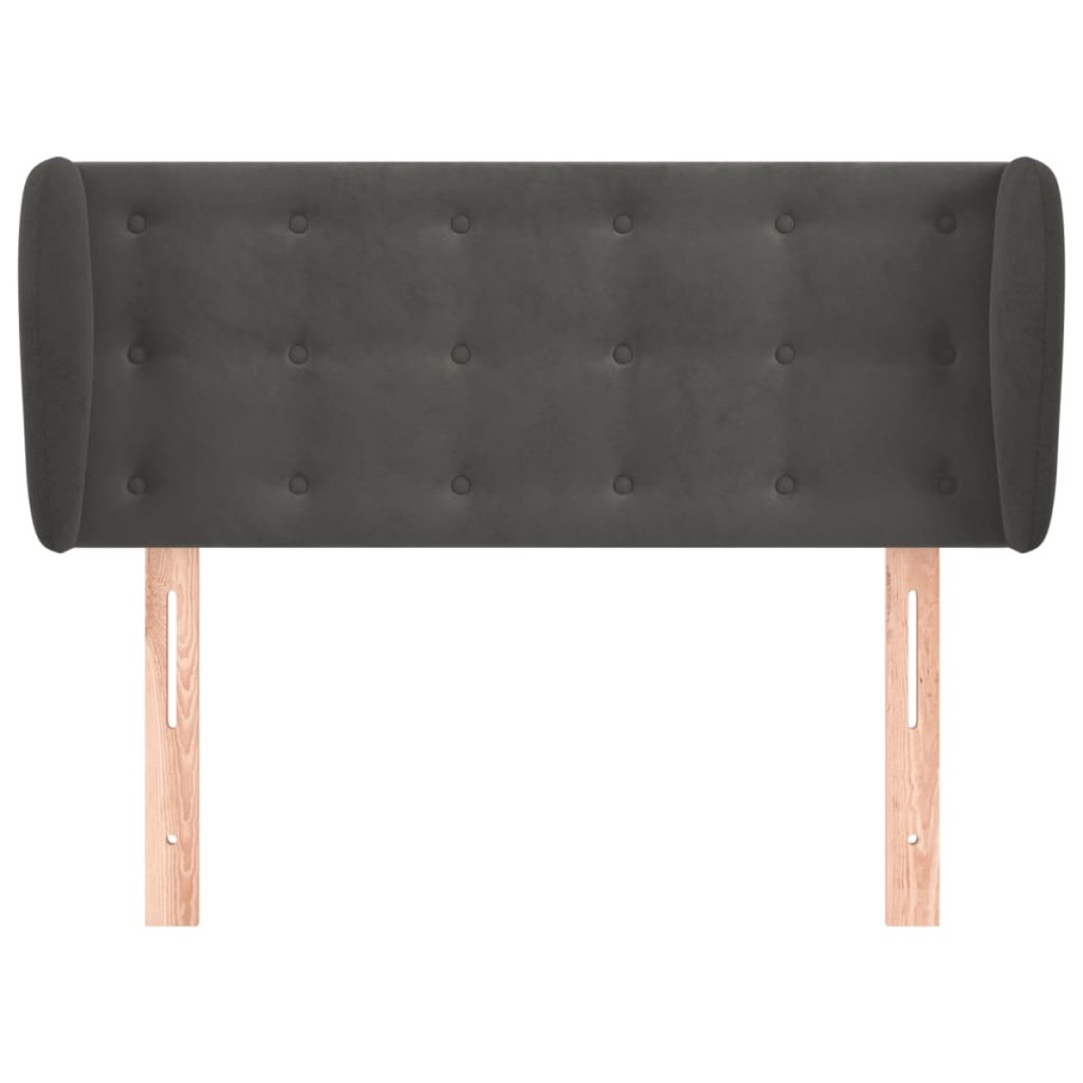 vidaXL Κεφαλάρι με Πτερύγια Σκούρο Γκρι 83x23x78/88 εκ. Βελούδινο