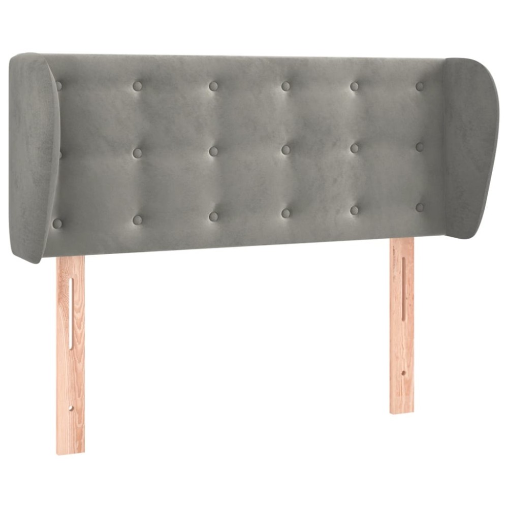 vidaXL Κεφαλάρι με Πτερύγια Ανοιχτό Γκρι 93x23x78/88 εκ. Βελούδινο