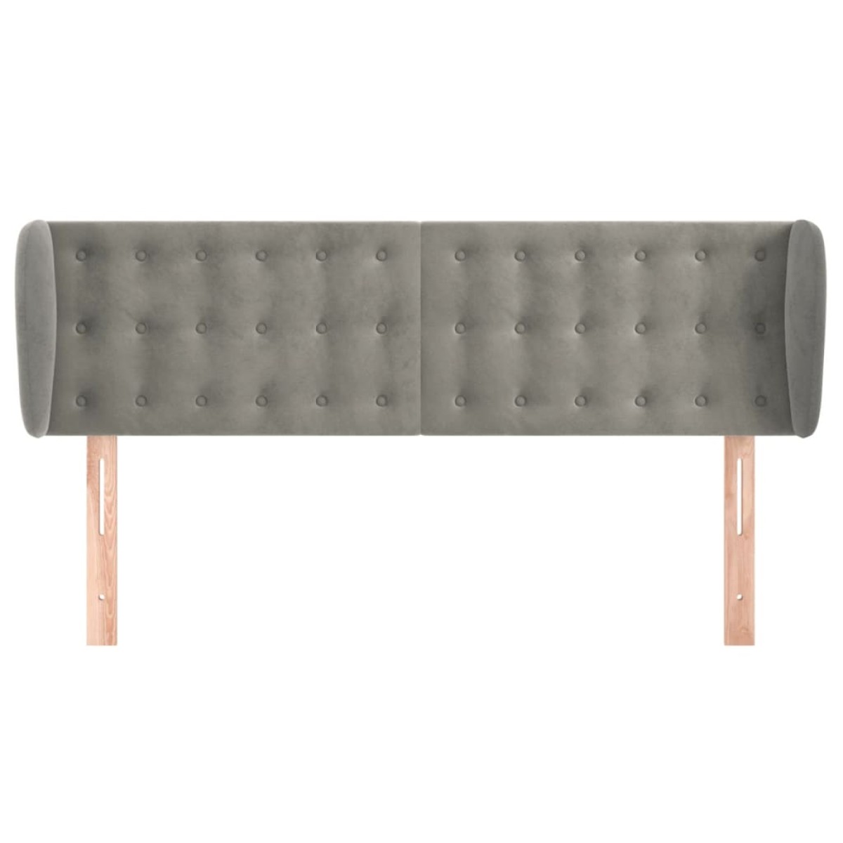 vidaXL Κεφαλάρι με Πτερύγια Ανοιχτό Γκρι 147x23x78/88 εκ. Βελούδινο