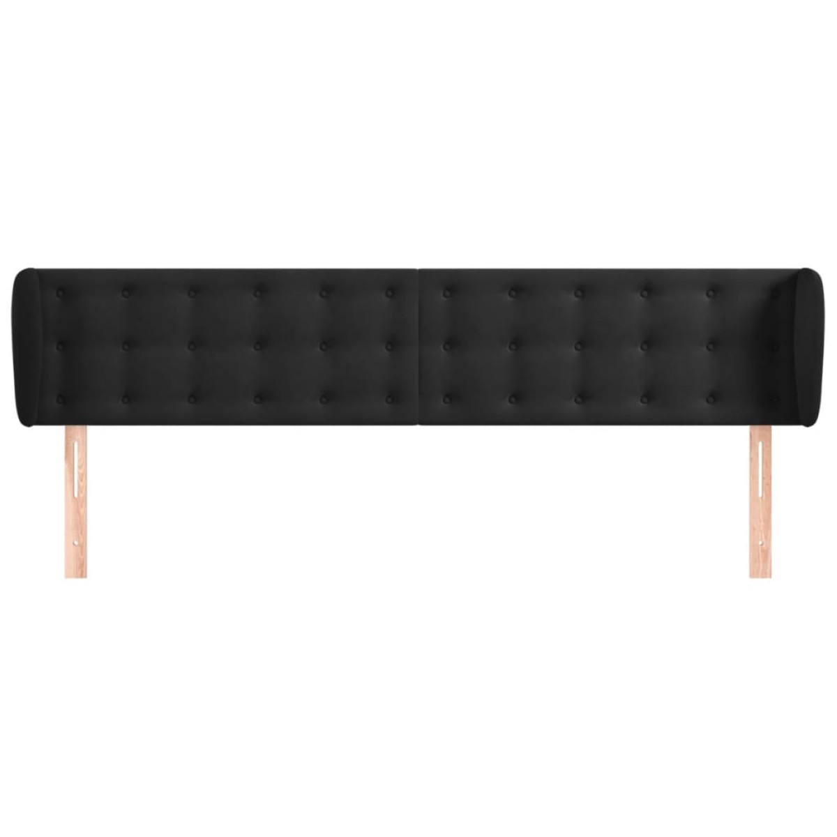 vidaXL Κεφαλάρι με Πτερύγια Μαύρο 163x23x78/88 εκ. Βελούδινο
