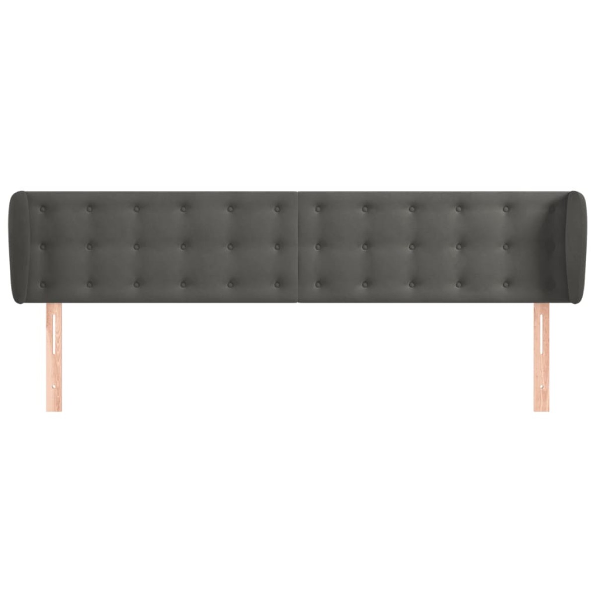 vidaXL Κεφαλάρι με Πτερύγια Σκούρο Γκρι 203x23x78/88 εκ. Βελούδινο