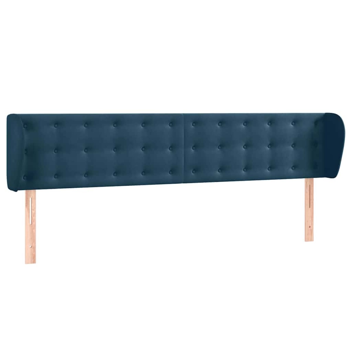 vidaXL Κεφαλάρι με Πτερύγια Σκούρο Μπλε 203x23x78/88 εκ. Βελούδινο