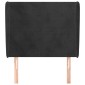 vidaXL Κεφαλάρι με Πτερύγια Μαύρο 93 x 23 x 118/128 εκ. Βελούδινο