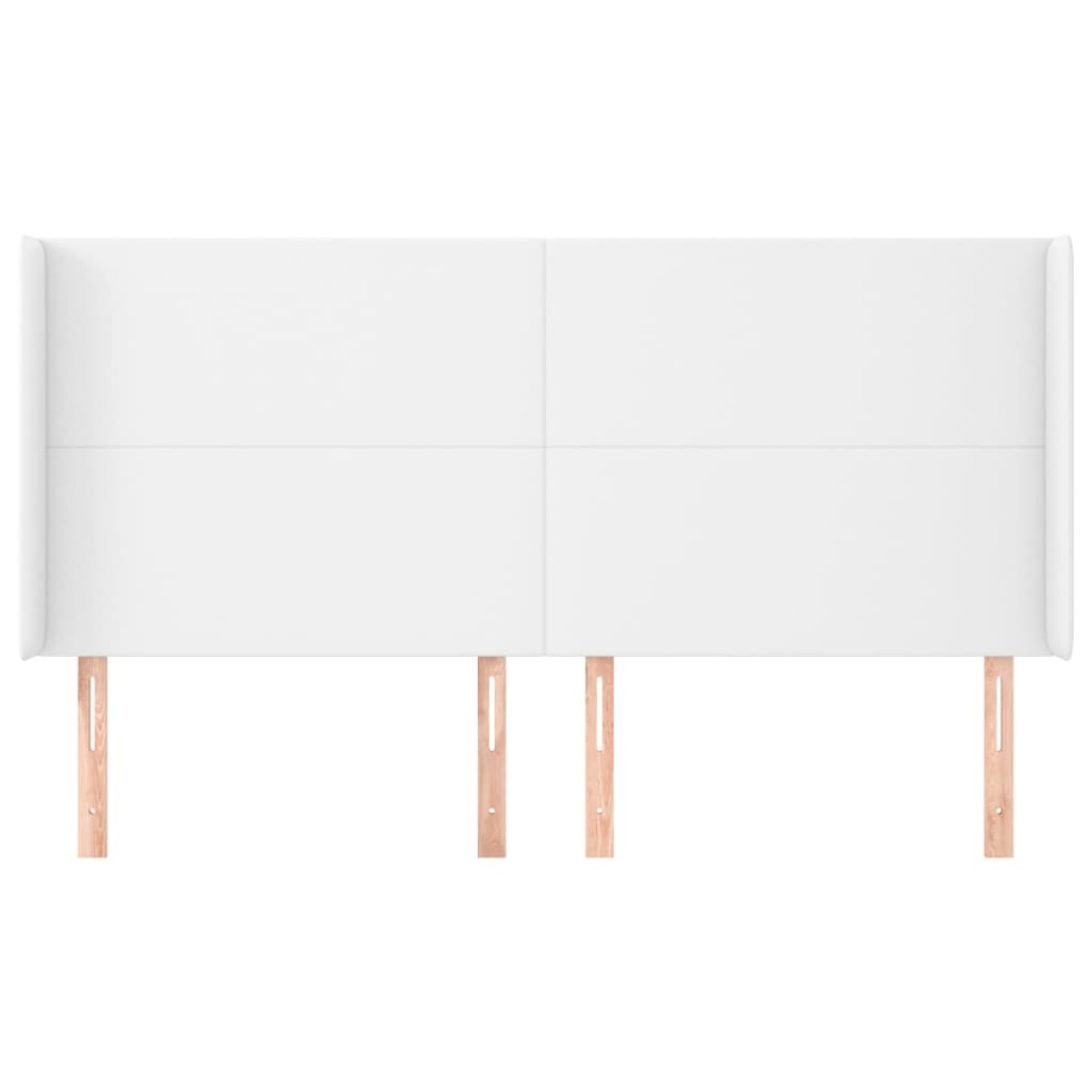 vidaXL Κεφαλάρι με Πτερύγια Λευκό 163x23x118/128 εκ. Συνθετικό Δέρμα