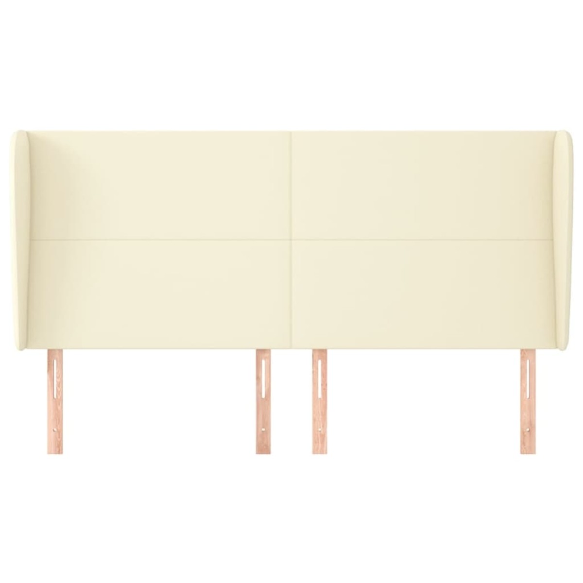 vidaXL Κεφαλάρι με Πτερύγια Κρεμ 163x23x118/128 εκ. Συνθετικό Δέρμα