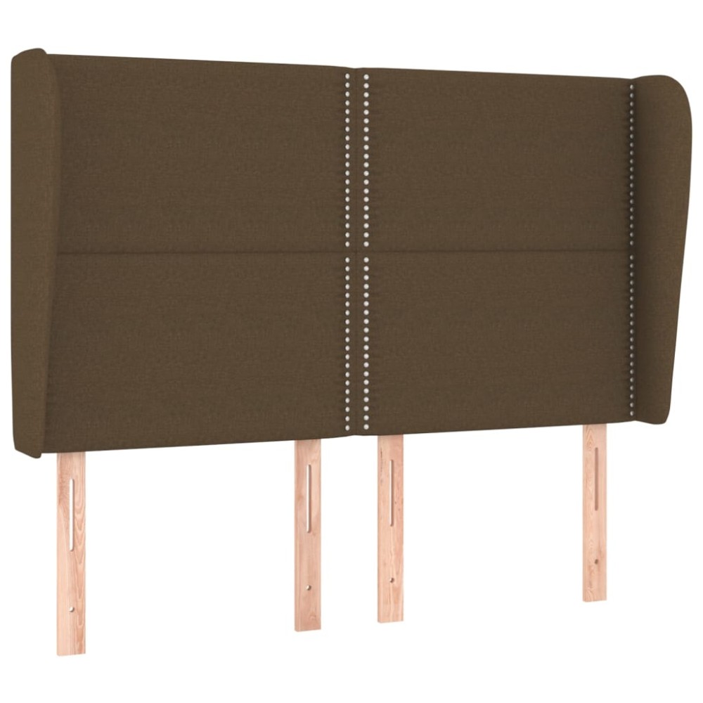 vidaXL Κεφαλάρι με Πτερύγια Σκούρο Καφέ 147x23x118/128 εκ.Υφασμάτινο