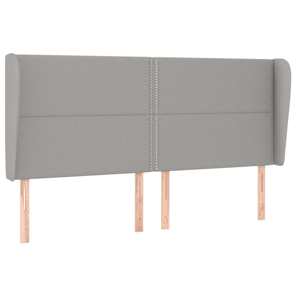 vidaXL Κεφαλάρι με Πτερύγια Ανοιχτό Γκρι 183x23x118/128 εκ. Υφασμάτινο
