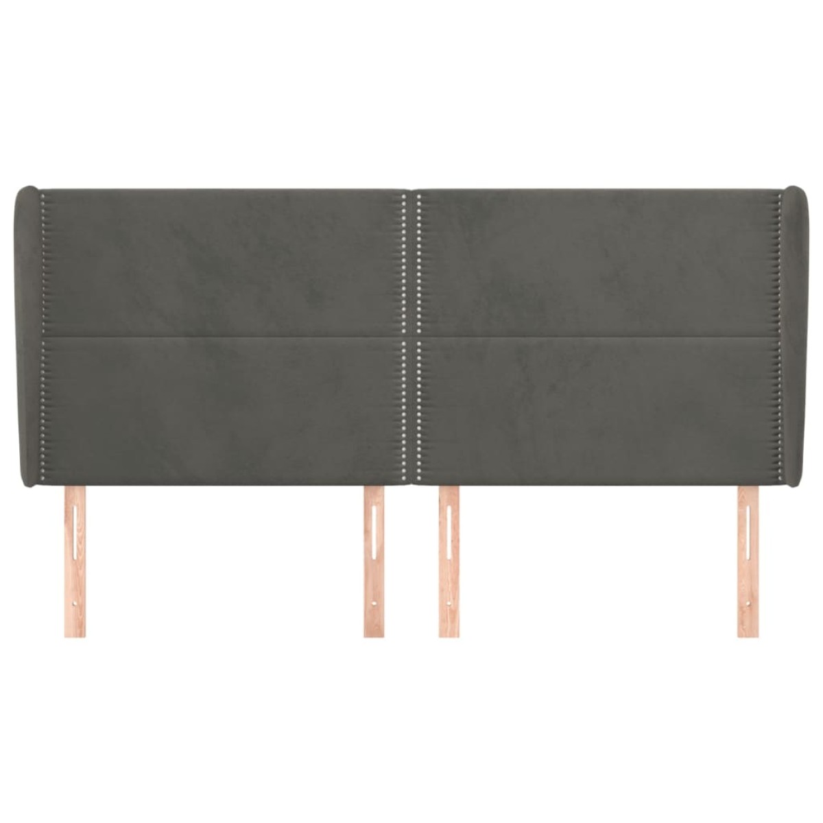 vidaXL Κεφαλάρι με Πτερύγια Σκούρο Γκρι 203x23x118/128 εκ. Βελούδινο