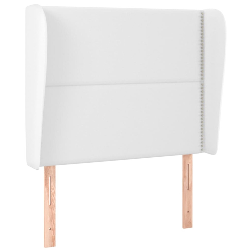 vidaXL Κεφαλάρι με Πτερύγια Λευκό 103x23x118/128 εκ. Συνθετικό Δέρμα
