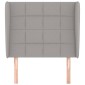 vidaXL Κεφαλάρι με Πτερύγια Ανοιχτό Γκρι 93x23x118/128 εκ. Υφασμάτινο