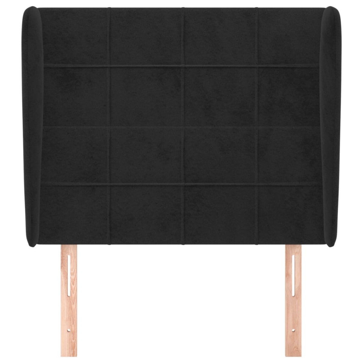 vidaXL Κεφαλάρι με Πτερύγια Μαύρο 93 x 23 x 118/128 εκ. Βελούδινο