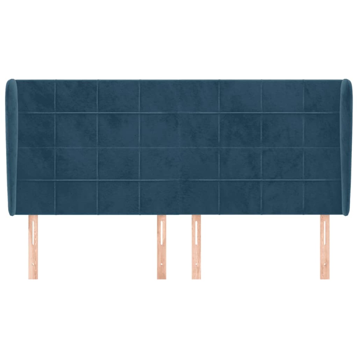 vidaXL Κεφαλάρι με Πτερύγια Σκούρο Μπλε 163x23x118/128 εκ. Βελούδινο
