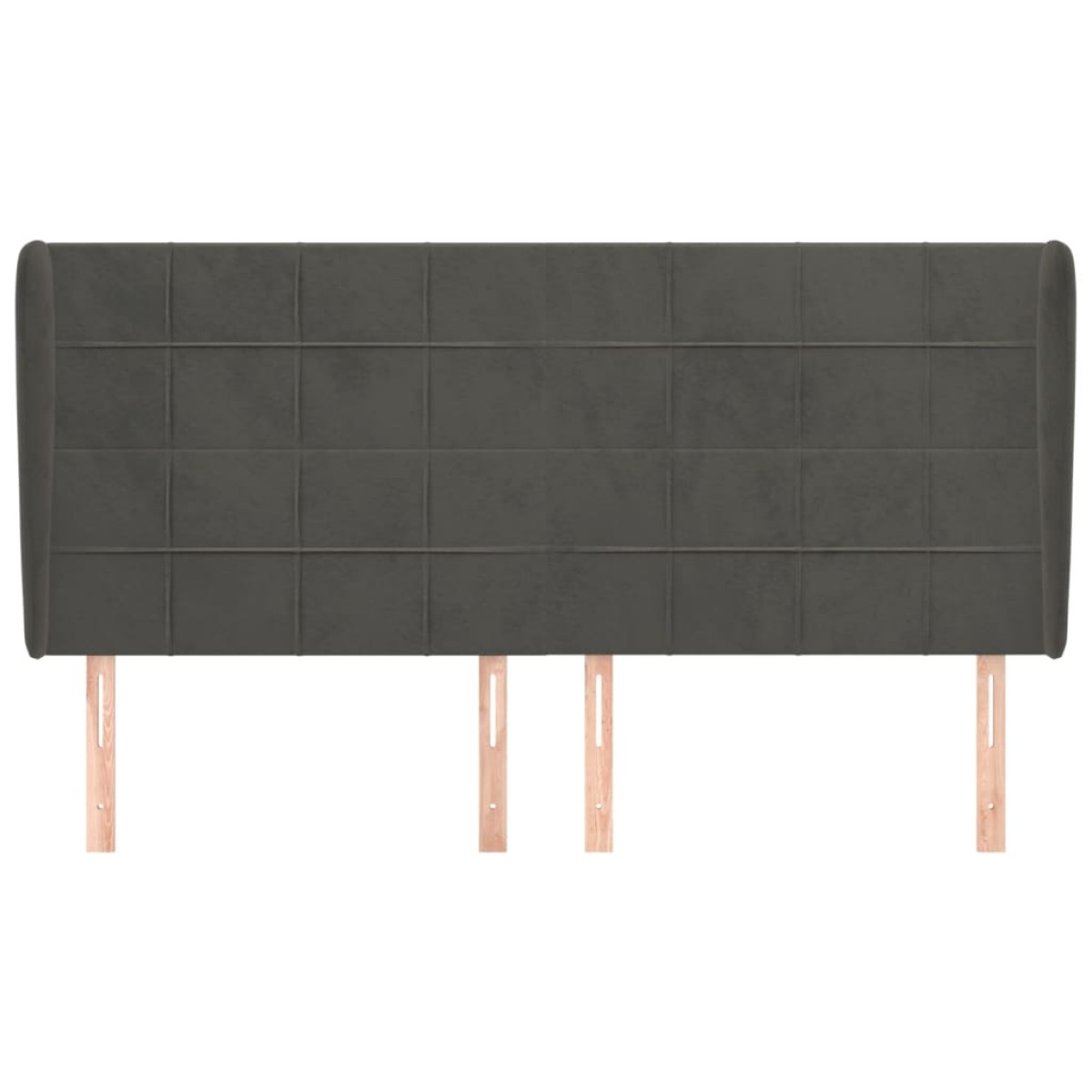 vidaXL Κεφαλάρι με Πτερύγια Σκούρο Γκρι 183x23x118/128 εκ. Βελούδινο