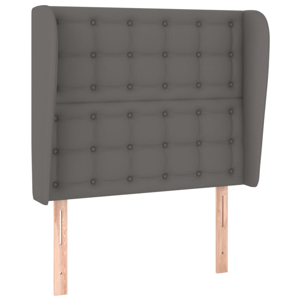 vidaXL Κεφαλάρι με Πτερύγια Γκρι 83x23x118/128 εκ. Συνθετικό Δέρμα