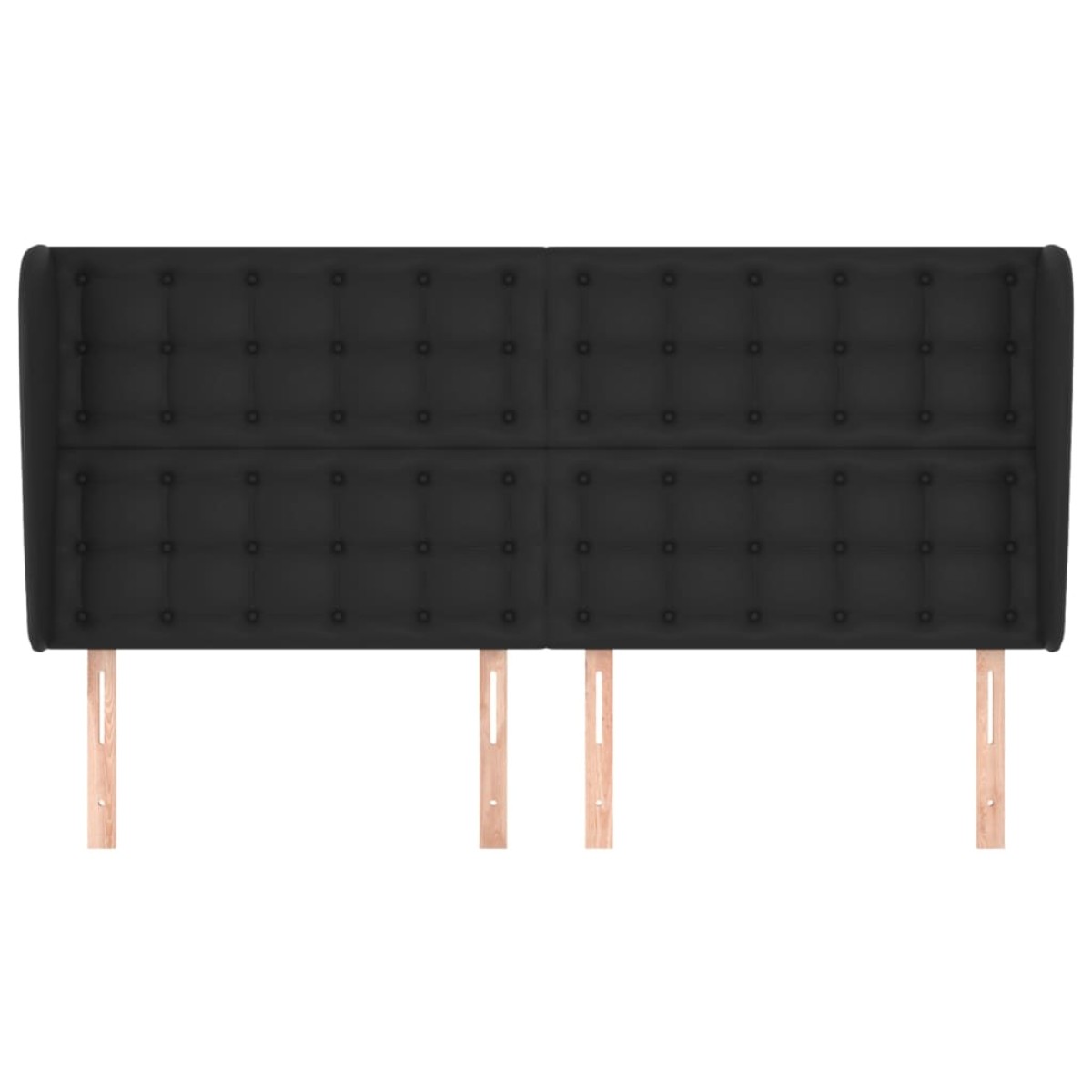 vidaXL Κεφαλάρι με Πτερύγια Μαύρο 203x23x118/128 εκ. Συνθ. Δέρμα