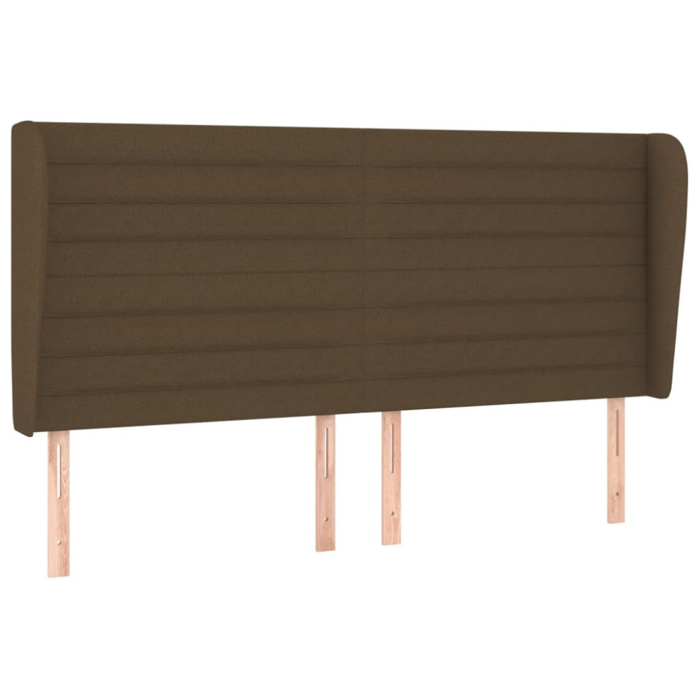 vidaXL Κεφαλάρι με Πτερύγια Σκούρο Καφέ 163x23x118/128 εκ. Υφασμάτινο