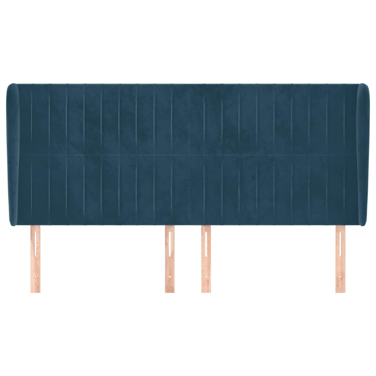 vidaXL Κεφαλάρι με Πτερύγια Σκούρο Μπλε 183x23x118/128 εκ. Βελούδινο