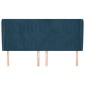 vidaXL Κεφαλάρι με Πτερύγια Σκούρο Μπλε 183x23x118/128 εκ. Βελούδινο