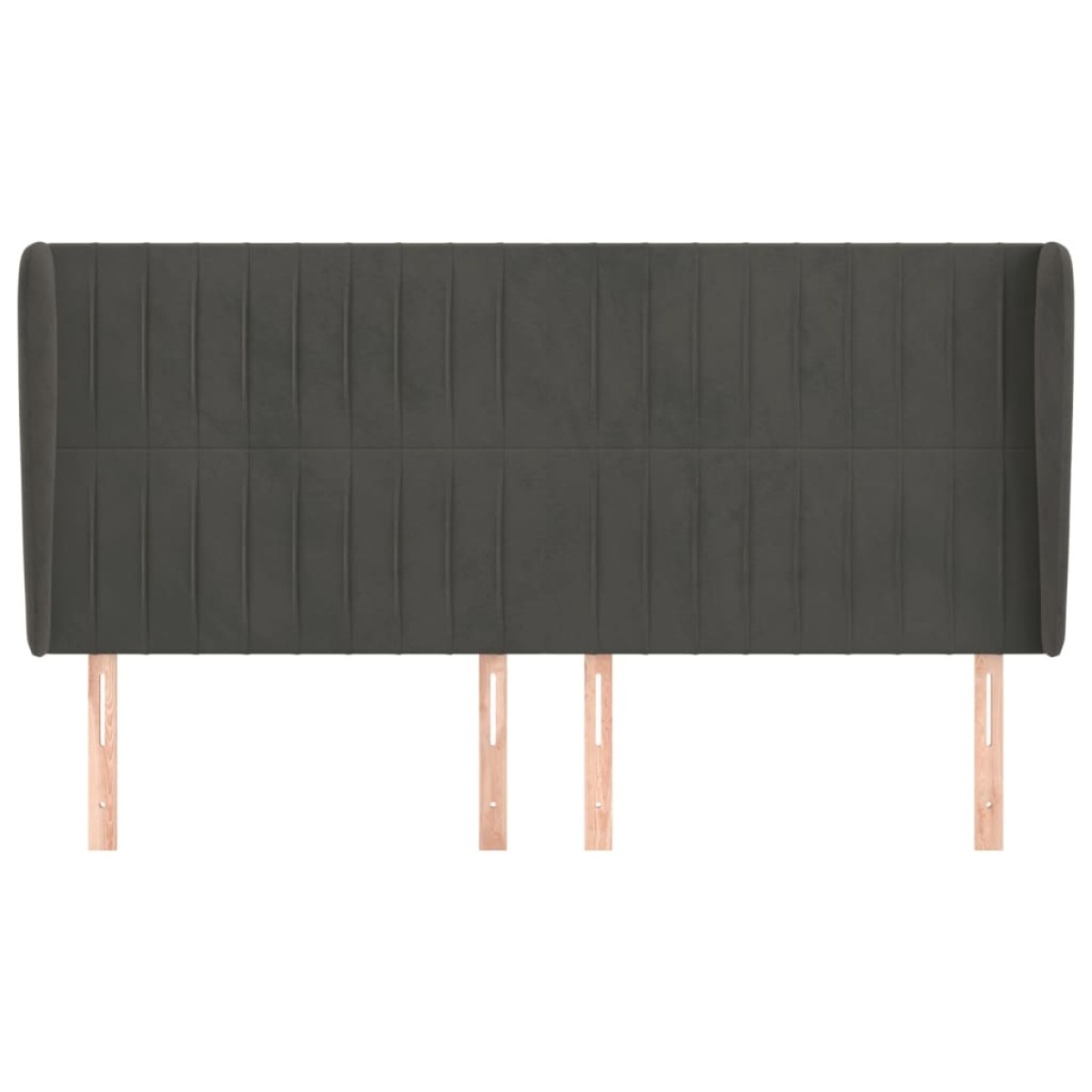 vidaXL Κεφαλάρι με Πτερύγια Σκούρο Γκρι 203x23x118/128 εκ. Βελούδινο