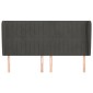vidaXL Κεφαλάρι με Πτερύγια Σκούρο Γκρι 203x23x118/128 εκ. Βελούδινο
