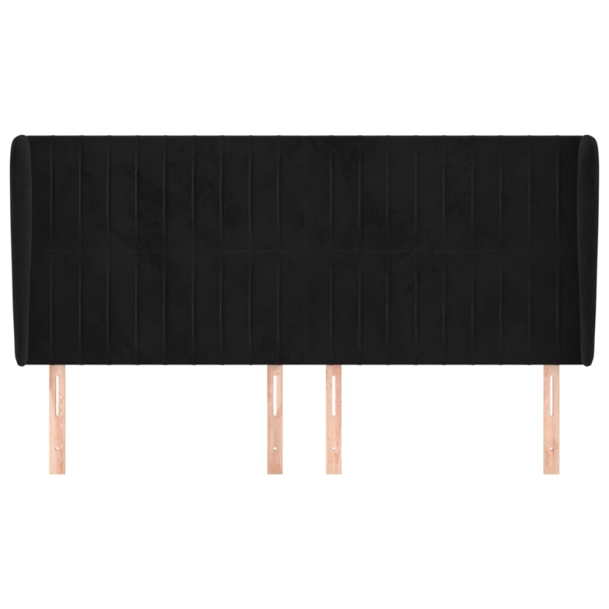 vidaXL Κεφαλάρι με Πτερύγια Μαύρο 203x23x118/128 εκ. Βελούδινο