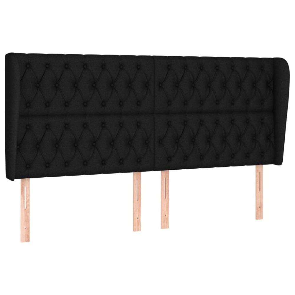 vidaXL Κεφαλάρι με Πτερύγια Μαύρο 183x23x118/128 εκ. Υφασμάτινο