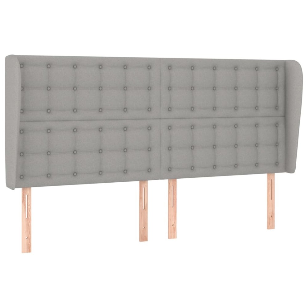 vidaXL Κεφαλάρι με Πτερύγια Ανοιχτό Γκρι 183x23x118/128 εκ. Υφασμάτινο