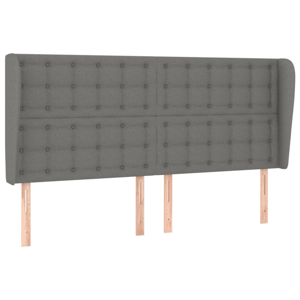 vidaXL Κεφαλάρι με Πτερύγια Σκούρο Γκρι 203x23x118/128 εκ. Υφασμάτινο