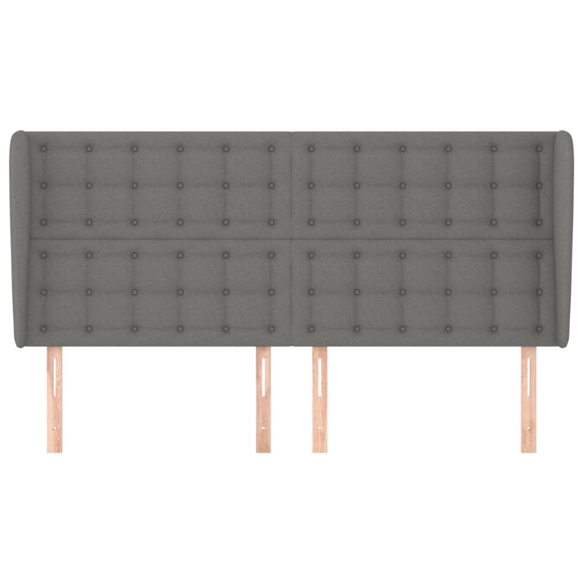 vidaXL Κεφαλάρι με Πτερύγια Σκούρο Γκρι 203x23x118/128 εκ. Υφασμάτινο