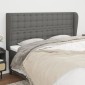 vidaXL Κεφαλάρι με Πτερύγια Σκούρο Γκρι 203x23x118/128 εκ. Υφασμάτινο
