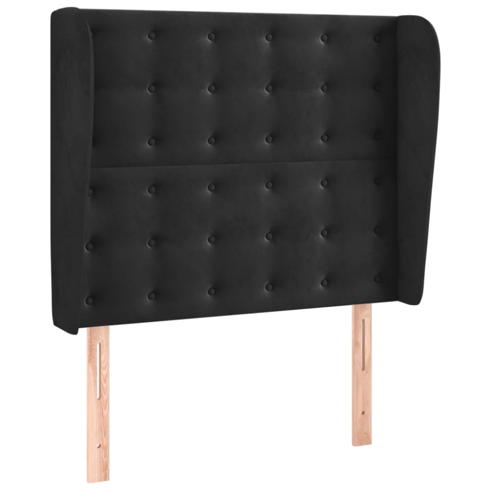 vidaXL Κεφαλάρι με Πτερύγια Μαύρο 83x23x118/128 εκ. Βελούδινο