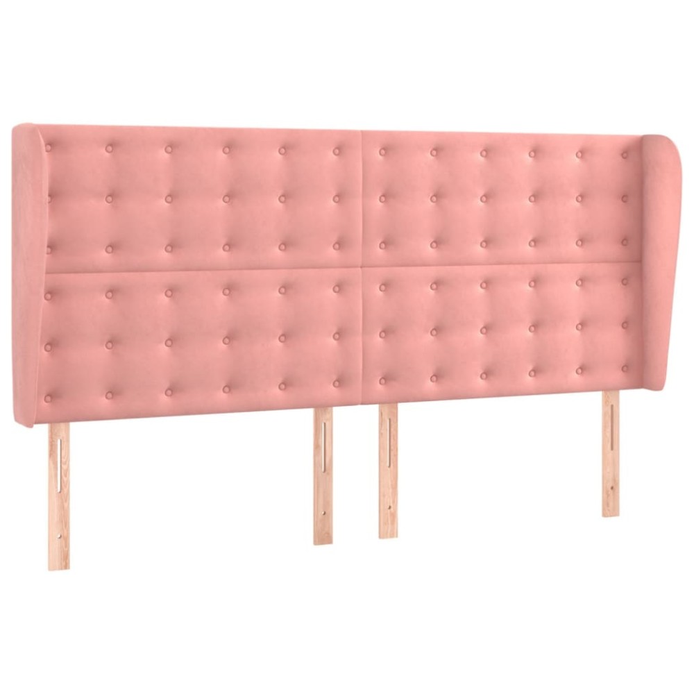 vidaXL Κεφαλάρι με Πτερύγια Ροζ 183x23x118/128 εκ. Βελούδινο