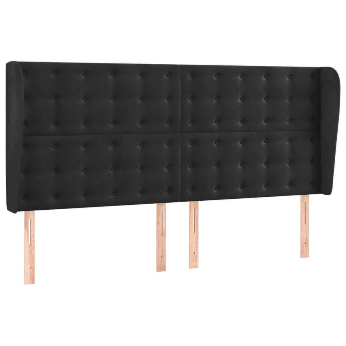 vidaXL Κεφαλάρι με Πτερύγια Μαύρο 203x23x118/128 εκ. Βελούδινο